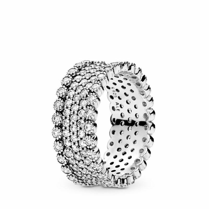 Pandora Lavish Sparkle Statement Ring Ireland - Sterling Silver/Cubic Zirconia - 498152OFJ